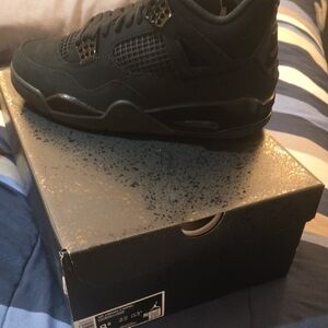 Jordan Air 4 Retro Black and Graphite Sneakers